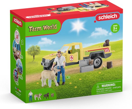 schleich FARM WORLD Speelfigurenset - Dierenartsbezoek op de Boerderij - Kinderspeelgoed voor Jongens en Meisjes - 3 tot 8 jaar - 12 Onderdelen - 42503