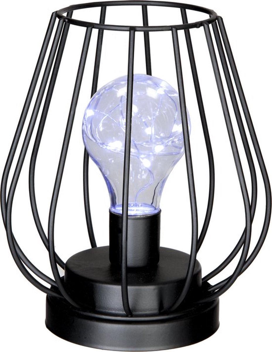 Atmosphera Art Deco tafellamp - zwart ijzerdraad model - incl. lamp