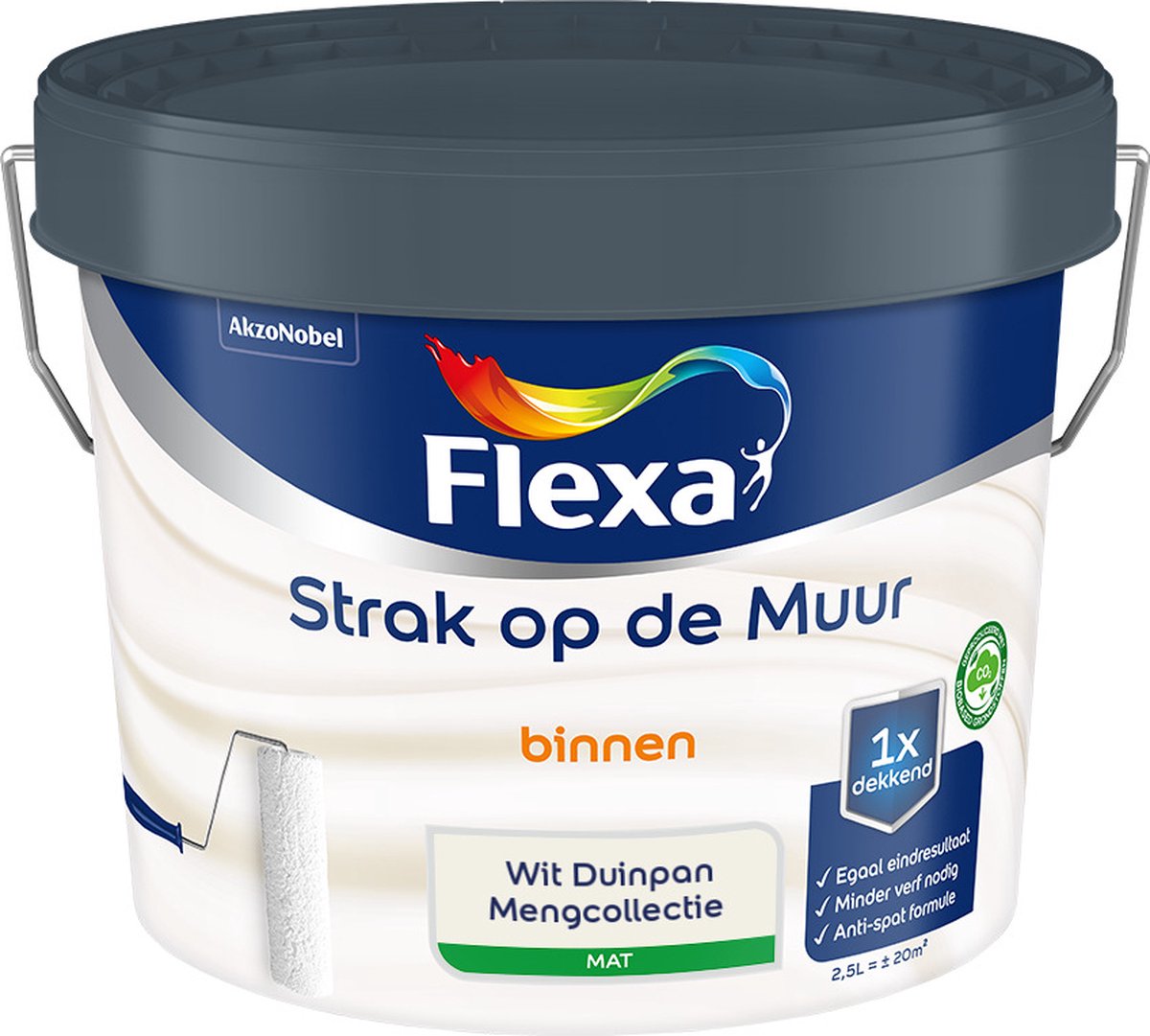Flexa - Strak op de muur - Muurverf - Mengcollectie - Wit Duinpan - 2,5 liter