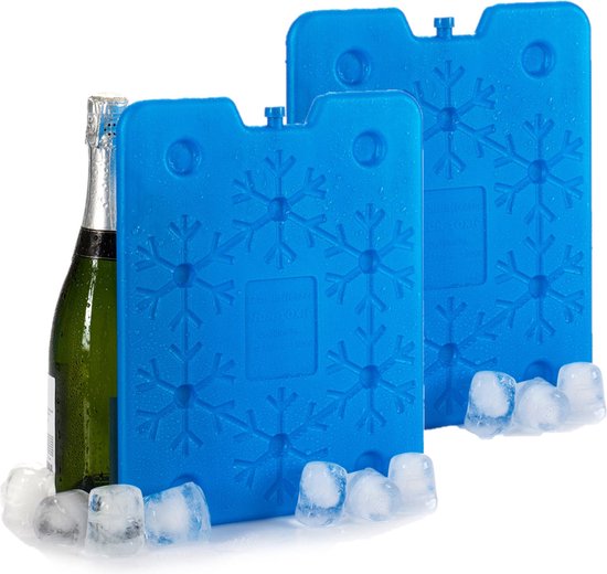 Koelelementen plat - 26 x 2 x 32 cm - blauw - 800 gram - Koelblokken/koelelementen voor koeltas/koelbox van KOEL — afbeelding 3