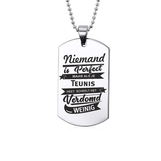 Niemand Is Perfect - Teunis - RVS Ketting