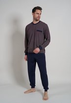 Gotzburg heren pyjama O-hals - donkerrood mini dessin - Maat: XL