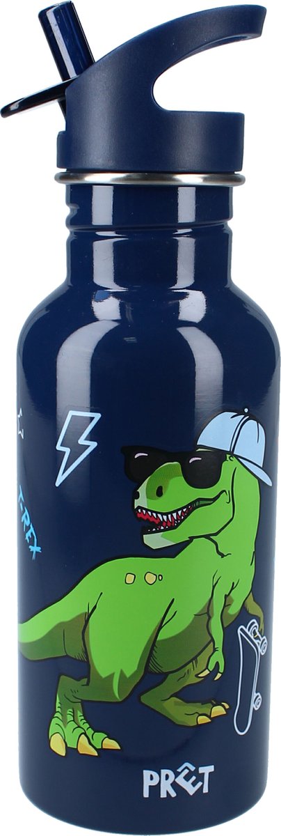 Prêt Drink up! Drinkfles - Blauw - Dino