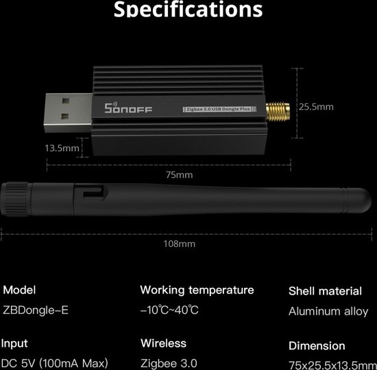 Sonoff Dongle USB Zigbee 3.0 Con Antenna Esterna - Gateway Per Home Assistant, Zigbee2MQTT E Domotica - Foto 7