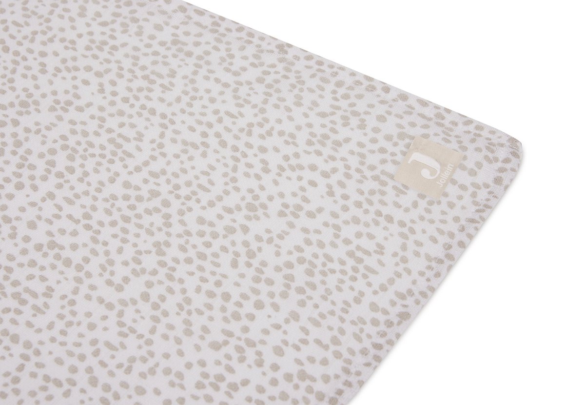 Goedkoopste Jollein Hydrofiele Doek Large 115x115cm Dotted - Nougat - GOTS