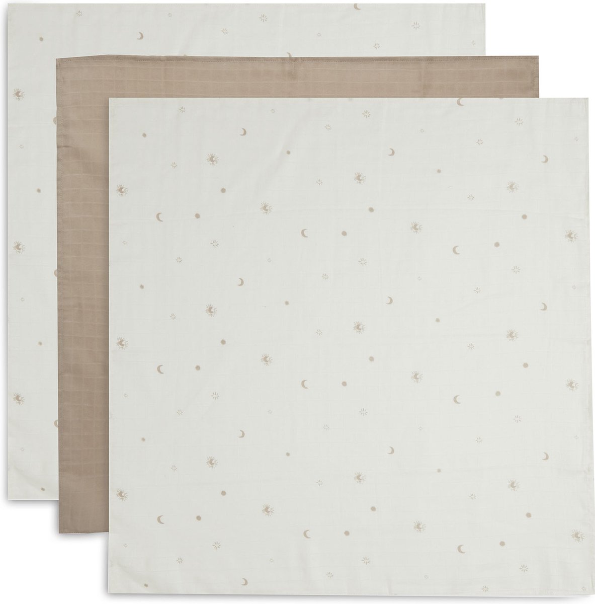 Goedkoopste Jollein Hydrofiele Doek Small 70x70cm Stargaze - Biscuit - 3 Stuks