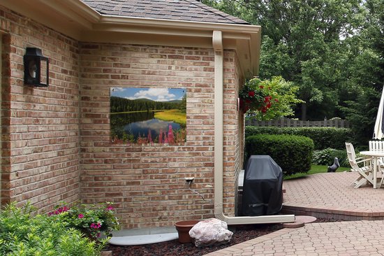 Affiche de jardin Forêt Noire en Allemagne avec un ciel bleu et des nuages 80x60 cm - Toile de jardin / Toile d'extérieur / Peintures d'extérieur (décoration de jardin)