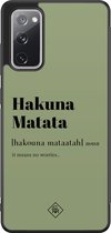 Casimoda® hoesje - Geschikt voor Samsung Galaxy S20 FE - Hakuna Matata - Zwart TPU Backcover - Tekst - Groen