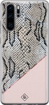 Casimoda® hoesje - Geschikt voor Huawei P30 Pro - Snake Print - Siliconen/TPU - Soft Case - Roze - Slangenprint