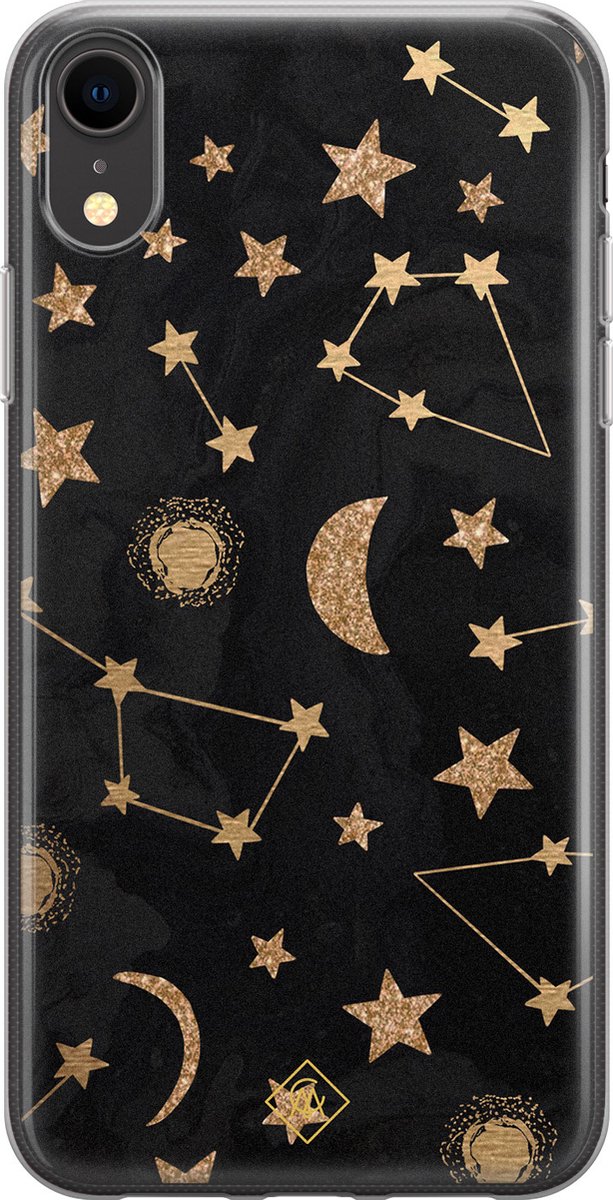 Casimoda® hoesje - Geschikt voor iPhone XR - Counting the stars - Siliconen/TPU - Zwart