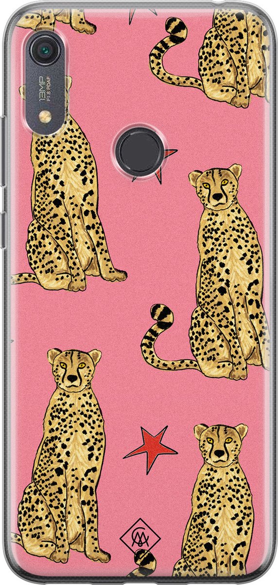 Huawei Y6 (2019) hoesje - The pink leopard - Siliconen telefoonhoesje - TPU case - Roze - Luipaardprint - Casimoda