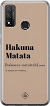 Casimoda® hoesje - Geschikt voor Huawei P Smart (2020) - Hakuna Matata - Siliconen/TPU - Soft Case - Bruin/beige - Tekst