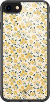 Casimoda® hoesje - Geschikt voor iPhone SE (2020) - Yellow Garden - Luxe Hard Case Zwart - Backcover telefoonhoesje - Geel