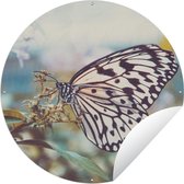 Tuincirkel Vlinder - Bloemen - Lente - 90x90 cm - Ronde Tuinposter - Buiten