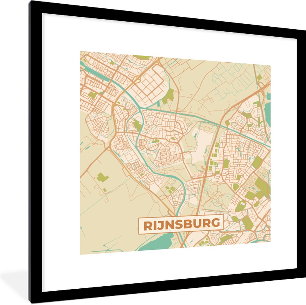 Fotolijst Incl Poster Rijnsburg Kaart Plattegrond Stadskaart X Cm Bol Com