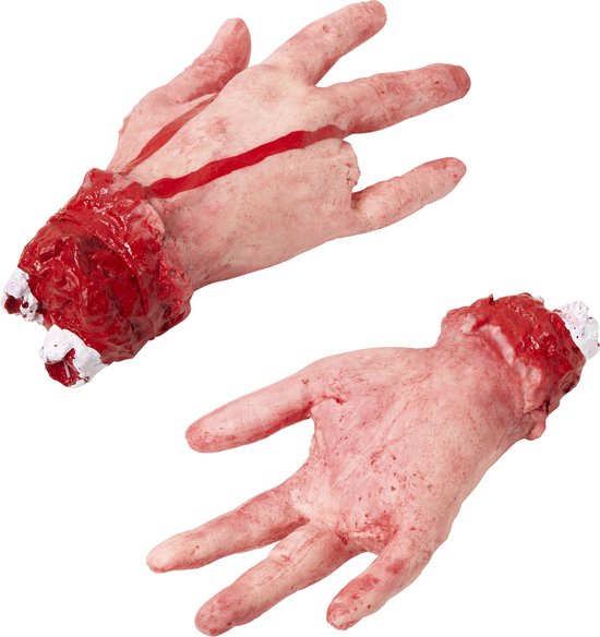 Widmann - Afgehakte Hand Met Afgesneden Vinger Horrific - Beige - Halloween - Verkleedkleding