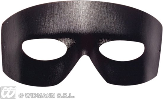 Widmann - Zorro Kostuum - Oogmasker Ruiter Lederlook - zwart - Carnavalskleding - Verkleedkleding