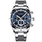 Curren Horloges voor Mannen  Jongens Horloges -  Zilver Blauw -