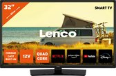 Lenco LED-3263BK - Smart TV Android 32" avec Adaptateur Voiture 12V - Zwart