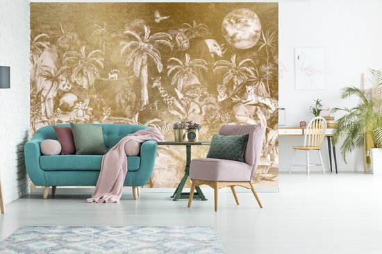 Papier Peint - Papiers Papier peint photo Décoration Jungle - Enfants - Goud - Largeur 350 cm x Hauteur 260 cm