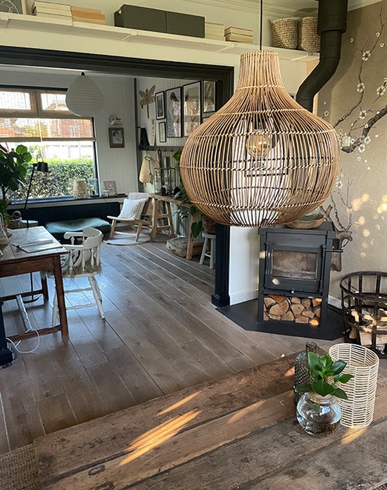 Light & Living Hanglamp Pacino - Bruin - Ø50cm - Bohemian - Hanglampen Eetkamer, Slaapkamer, Woonkamer