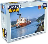 Puzzel Schip varend door blauwe wateren van het Panamakanaal - Legpuzzel - Puzzel 500 stukjes