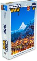 Puzzel Bergdorp aan een besneeuwde berg in Zwitserland - Legpuzzel - Puzzel 1000 stukjes volwassenen
