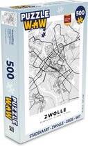 Puzzel Stadskaart - Zwolle - Grijs - Wit - Legpuzzel - Puzzel 500 stukjes - Plattegrond