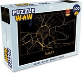 Puzzel Kaart - Aalst - Zwart - Goud - Legpuzzel - Puzzel 500 stukjes