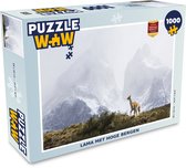 Puzzel Lama - Sneeuw - Bergen - Legpuzzel - Puzzel 1000 stukjes volwassenen