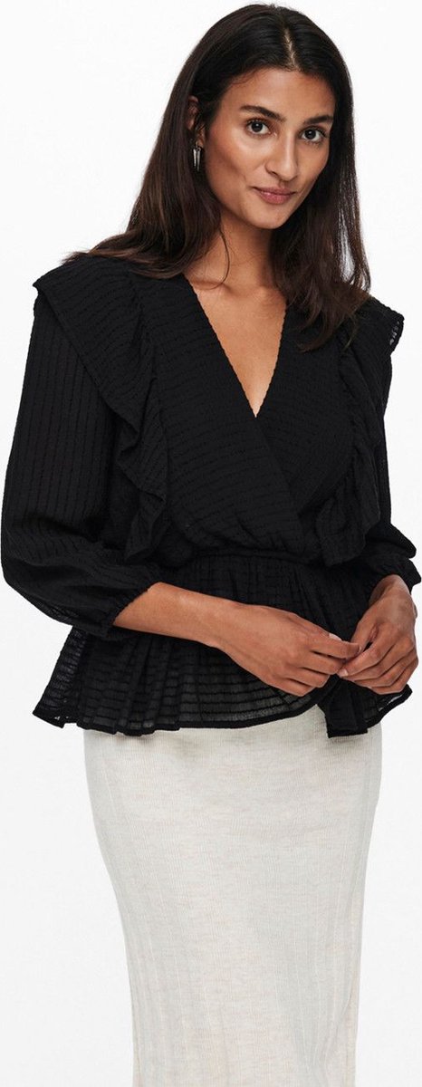 ONLY ONLLONDON 3/4 RUFFLE TOP NOOS WVN Dames Top - Maat M