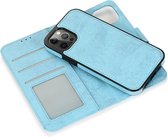 Mobiq - Magnetische 2-in-1 Wallet Case iPhone 13 Pro Max - lichtblauw