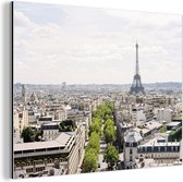 Wanddecoratie Metaal - Aluminium Schilderij Industrieel - Parijs skyline - 120x90 cm - Dibond - Foto op aluminium - Industriële muurdecoratie - Voor de woonkamer/slaapkamer
