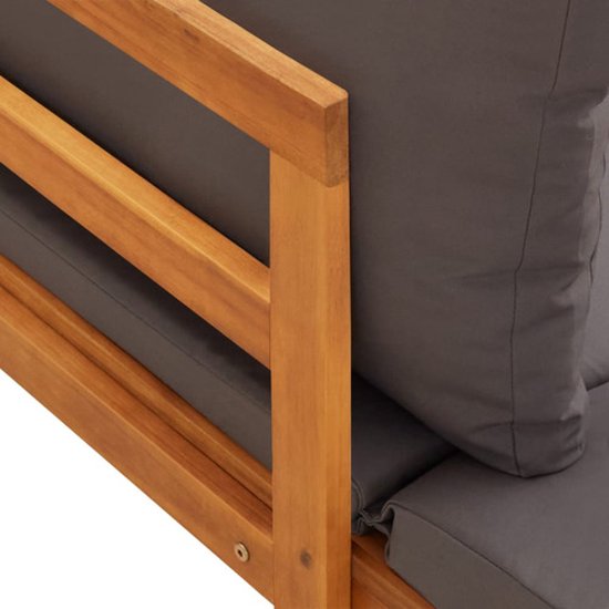 vidaXL Ensemble de jardin Bois d'acacia - 175x66x60 cm - kussen gris foncé - Ensemble de jardin