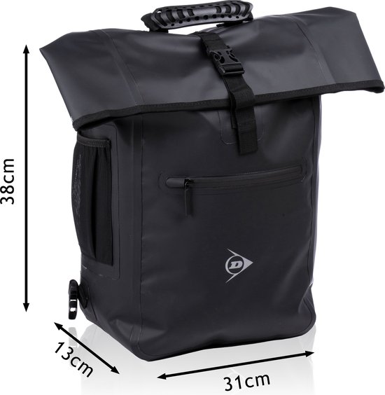 Dunlop 4-in-1 Fietsrugzak Waterdicht - Fietstas Rugzak - 25L - Handtas of Schoudertas - Zwart van Dunlop — afbeelding 3