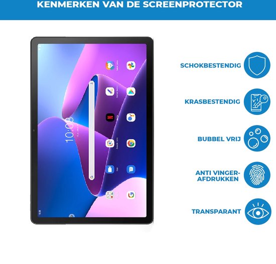 Étui pour tablette et protecteur d'écran pour Lenovo Tab M10 Plus (3ème génération) étui pour tablette et protecteur d'écran - Housse 2 en 1 - 10,6 pouces - Tri-Fold Book Case - Rouge