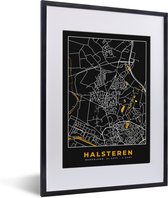 Cadre photo avec affiche - Halsteren - Or - Carte - Plan d'étage - Plan de la ville - 30x40 cm - Cadre pour affiche