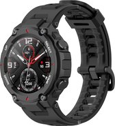 Siliconen Smartwatch bandje - Geschikt voor Amazfit T-Rex - Pro siliconen bandje - zwart - Strap-it Horlogeband / Polsband / Armband