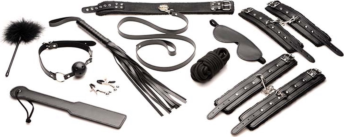 Goedkoopste XR Brands Hook Up - 10-Delige Pluche Bondageset black