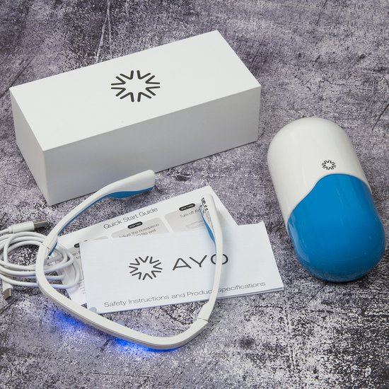 AYOlite lichttherapiebril - Inclusief bioritme-app - Vergelijkbaar met de krachtigste daglichtlampen - Veilig getest voor de ogen (IEC 62471 No Risk) - UV- en infraroodvrij - 100% bewegingsvrijheid - Stijlvolle en effectieve daglichtbril