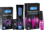 Durex - 3 Glijmiddelen - Voor Het Ontdekken Zonder Limiet - Anaal Perfect Gliss 100ml - Orgasm Intense Stimulerende Gel 10ml - Anaal Perfect Gliss gel 10ml - Voordeelverpakking