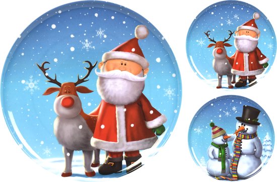 6x Kunststof kerst kinderbordjes/borden kerst thema - Kerstservies voor kinderen -... | bol.com