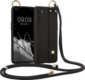 kwmobile Hoesje voor OnePlus Nord - Telefoonhoesje met koord en handgreep - Hoes voor smartphone in zwart