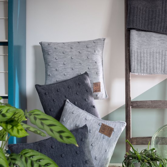 Coussin Knit Factory Noa - Aubergine - 50x50 cm