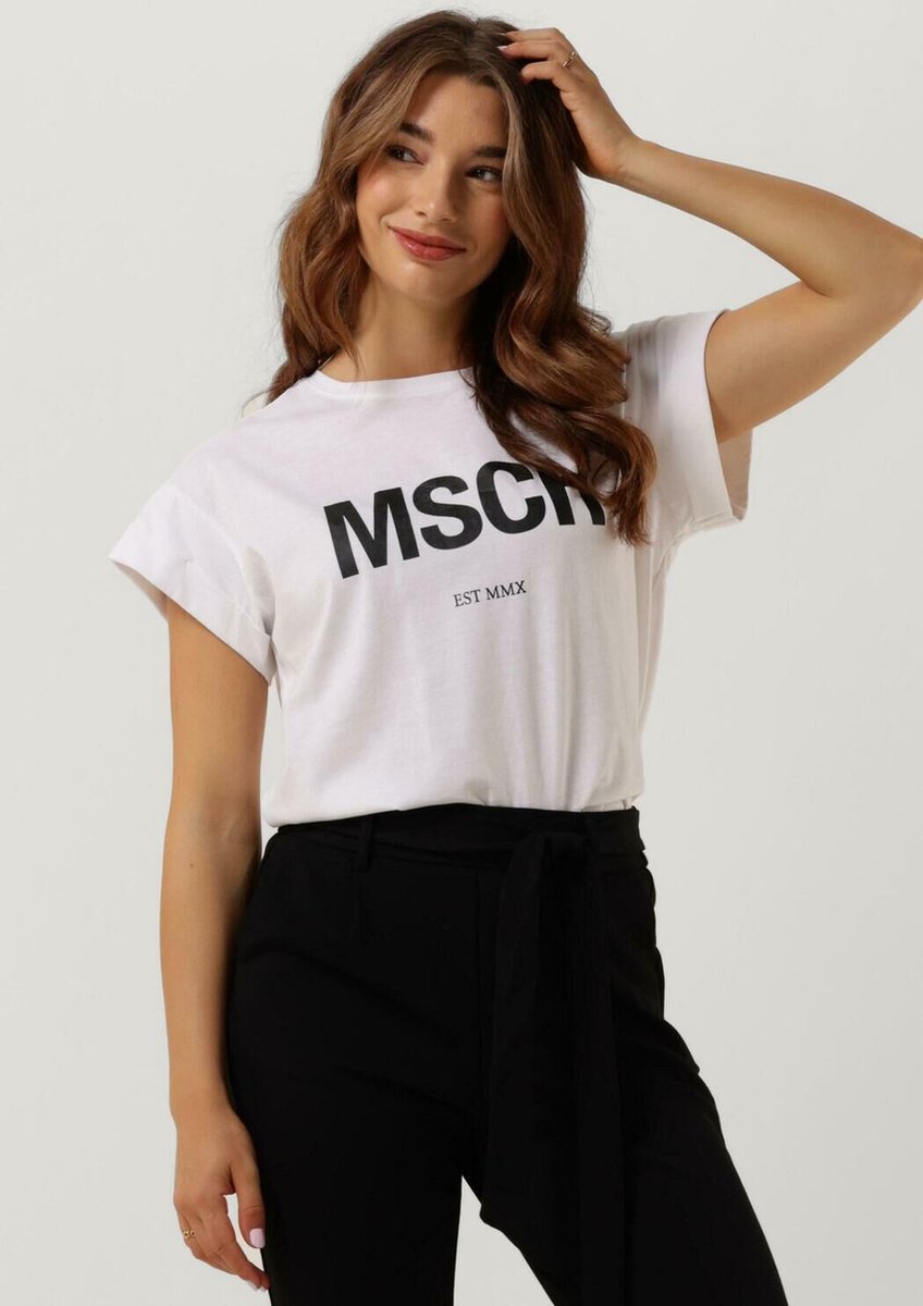 MSCH Copenhagen Alva Organic Msch Std Tee Tops & T-shirts Dames - Shirt - Wit - Maat XL