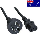 C13 (recht) - Type I / Australië/Nieuw-Zeeland (recht) stroomkabel - 3x 1,00mm / zwart - 2,5 meter