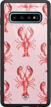 Casimoda® hoesje - Geschikt voor Samsung Galaxy S10+ - Lobster All The Way - Luxe Hard Case Zwart - Backcover telefoonhoesje - Roze