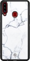 Casimoda® hoesje - Geschikt voor Samsung Galaxy A20s - Marmer Grijs - Luxe Hard Case Zwart - Backcover telefoonhoesje - Grijs