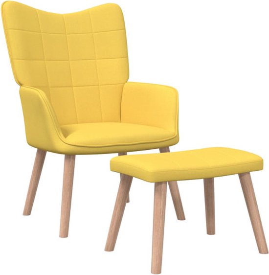 vidaXL Chaise de relaxation avec repose-pieds 62x68,5x96 cm Tissu jaune  moutarde | bol