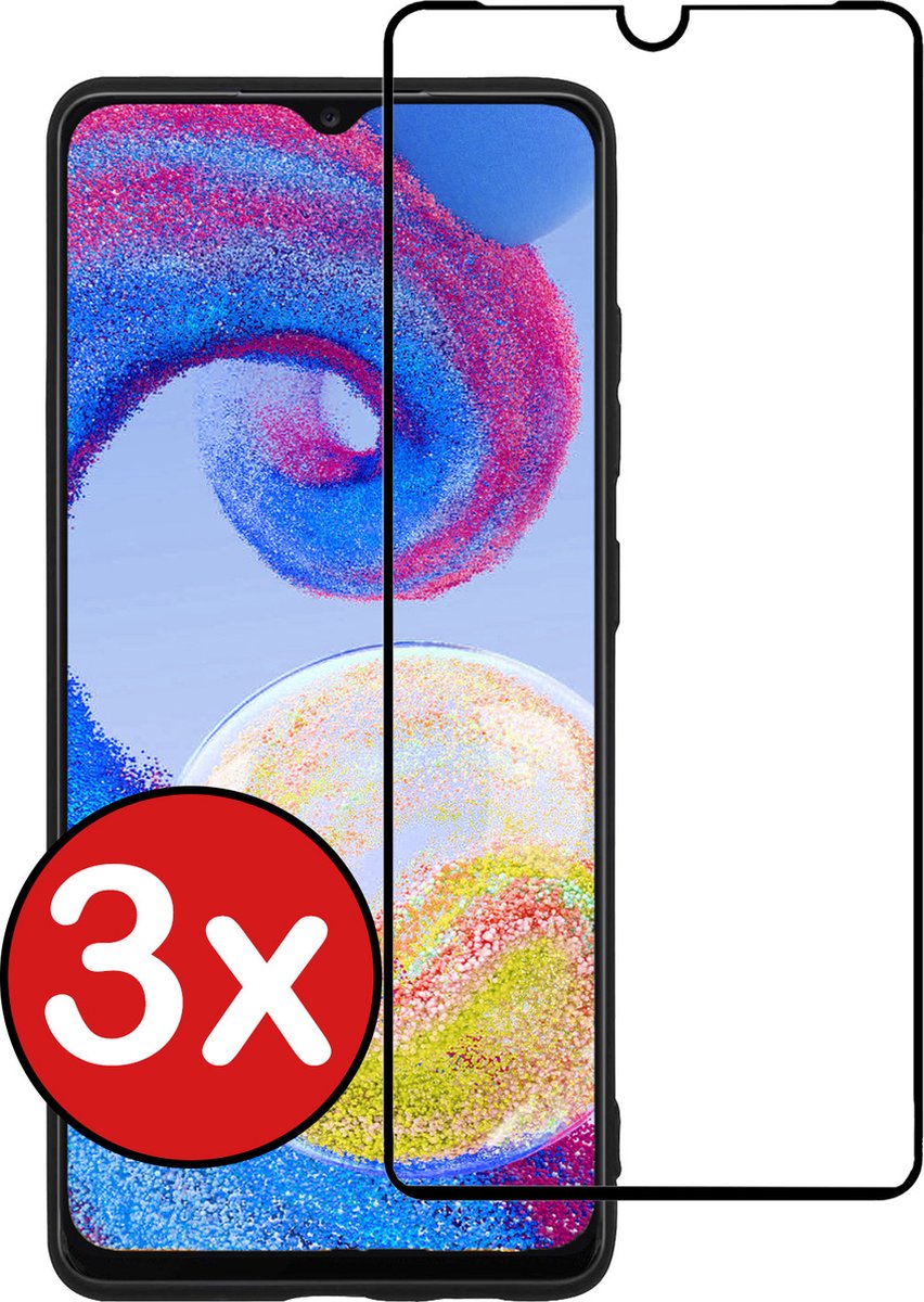 Screenprotector - 3 Stuks - Geschikt voor Samsung Galaxy A04s - Full Cover - Beschermglas - Gehard Glas - Tempered Glass - Screen Protector